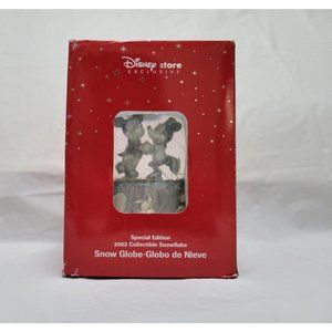 2002 Collectible Snowflake Christmas Snow Globe Mickey & Minnie Disney Spec Ed